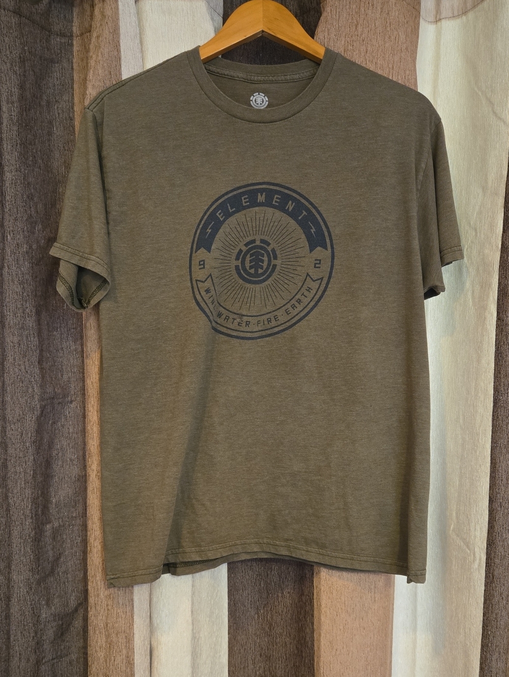 Element Olive Green Short Sleeve Graphic Crew Tee